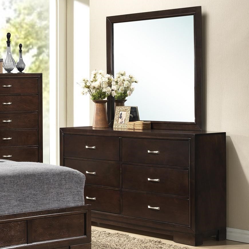 Shop Our Walnut 6 Drawer Dresser And Mirror By Lifestyle Enterprise ...